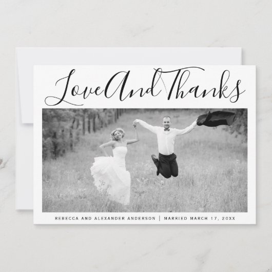 Bold Typografie Danke Hochzeit Foto (Vorderseite)