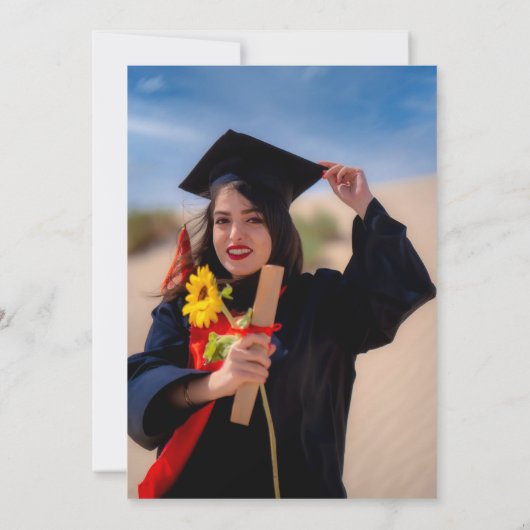 Bold Typografy Abschluss Invite Einladung (Rückseite)