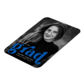 Bold Typografy Blue Foto Abschluss Magnet (Linke Seite)