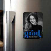 Bold Typografy Blue Foto Abschluss Magnet