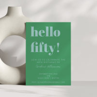 Bold Typografy Blue Green Modern 50. Geburtstag