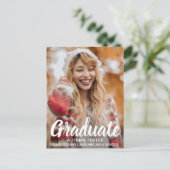 Bold Typografy Foto Moderner Abschluss Ankündigungspostkarte (Stehend Vorderseite)