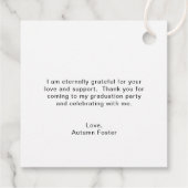 Bold Typografy Foto Moderner Abschluss Geschenkanhänger (Rückseite)