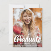 Bold Typografy Foto Moderner Abschluss Magneteinladung (Vorderseite)