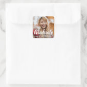 Bold Typografy Foto Moderner Abschluss Quadratischer Aufkleber (Tasche)