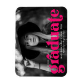 Bold Typografy Fuchsia Foto Abschluss Magnet (Vertikal)