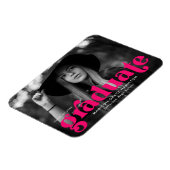 Bold Typografy Fuchsia Foto Abschluss Magnet (Linke Seite)