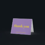 Bold Typografy Lila Yellow Modern Birthday Dankeskarte<br><div class="desc">Fett Typografie Bright Lila und Gelb Chartreuse Moderne Geburtstagspartei Custom geklappt Dankeschön Karte</div>