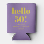 Bold Typografy Lila Yellow Modern Birthday Dosenkühler (Vorderseite)