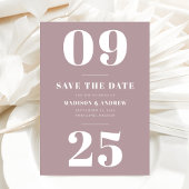 Bold Typografy Mauve Save the Date Lila