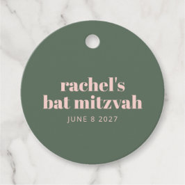 Bold Typografy Modern Pink Green Personalisiert Geschenkanhänger