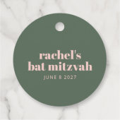 Bold Typografy Modern Pink Green Personalisiert Geschenkanhänger (Rückseite)