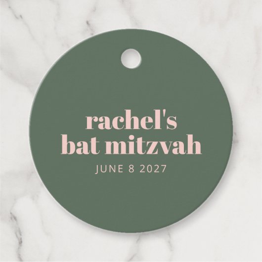 Bold Typografy Modern Pink Green Personalisiert Geschenkanhänger (Vorderseite)