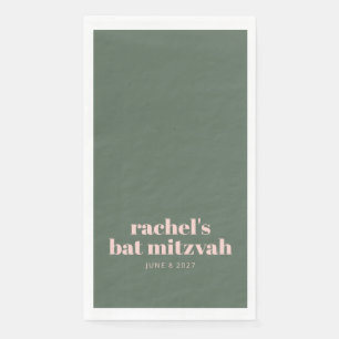 Bold Typografy Modern Pink Green Personalisiert Serviette