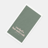 Bold Typografy Modern Pink Green Personalisiert Serviette (Ecke)