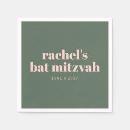 Bold Typografy Modern Pink Green Personalisiert Serviette