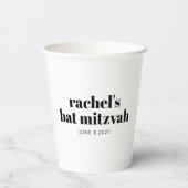 Bold Typografy Modern Schwarz-weiß Personalisiert Pappbecher (Rückseite)