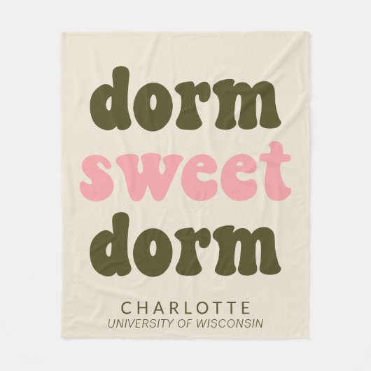 Bold Typografy Personalisiert Abschluss Gift Dorm Fleecedecke (Vorderseite)