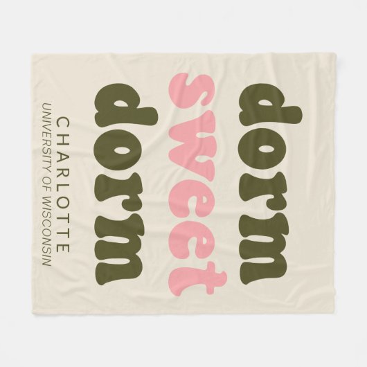Bold Typografy Personalisiert Abschluss Gift Dorm Fleecedecke (Vorderseite (Horizontal))