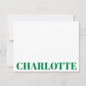 Bold Typografy Personalisiert Name Kelly Green Mitteilungskarte (Vorderseite)