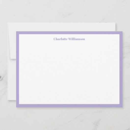 Bold Typografy Personalisiert Name Lavender Border Dankeskarte (Vorderseite)