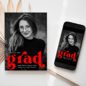 Bold Typografy Red Foto Abschluss Ankündigung