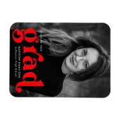 Bold Typografy Red Foto Abschluss Magnet (Horizontal)