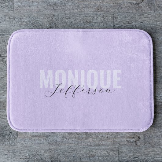 Bold Typografy & Script Lilac Lavender Monogram Badematte