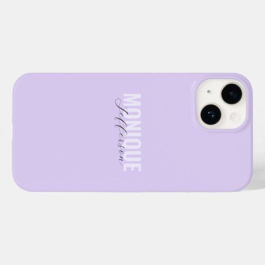 Bold Typografy & Script Lilac Lavender Monogram Case-Mate iPhone Hülle (Rückseite (Horizontal))