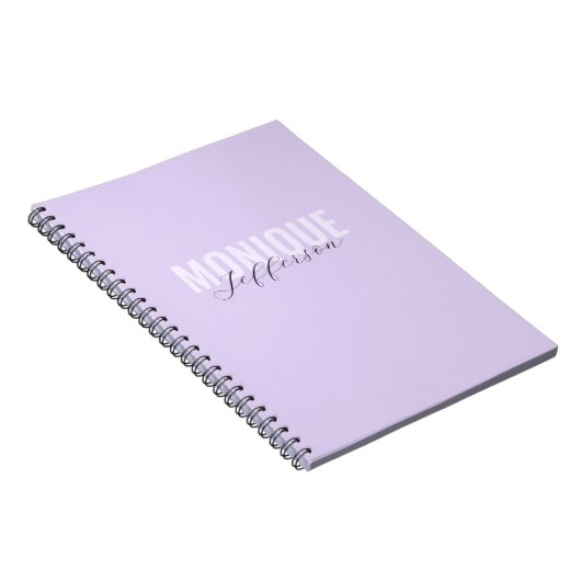Bold Typografy & Script Lilac Lavender Monogram Notizblock (Rechte Seite)