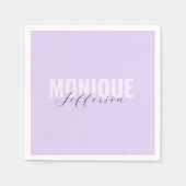 Bold Typografy & Script Lilac Lavender Monogram Serviette (Vorderseite)