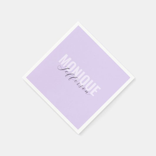 Bold Typografy & Script Lilac Lavender Monogram Serviette (Ecke)