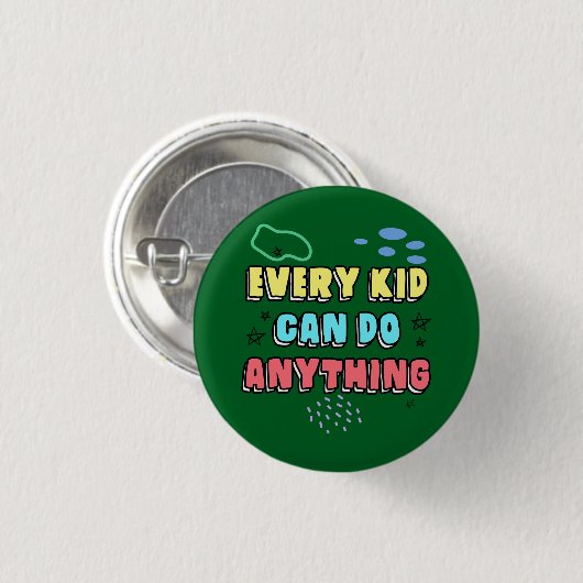 Bold Typografy Statement Design for Kids Button (Vorne & Hinten)