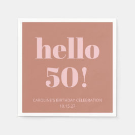 Bold Typografy Terracotta Blush Modern Birthday Serviette