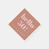 Bold Typografy Terracotta Blush Modern Birthday Serviette (Ecke)