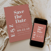 Bold Typografy Terracotta Foto Save the Date