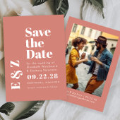 Bold Typografy Terracotta Foto Save the Date
