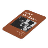Bold Typografy Terracotta Foto Save the Date Magnet (Linke Seite)