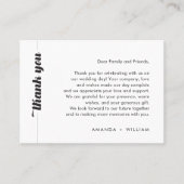 Bold Typografy Wedding Danke Platzkarte (Vorderseite)