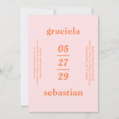 Bold Typographic Rainbow Sherbet Modern Wedding Einladung (Vorderseite)