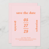Bold Typographic Rainbow Sherbet Modern Wedding Save The Date (Vorne/Hinten)