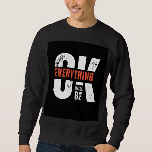 Bold Typography Black Sweatshirt (Vorderseite)
