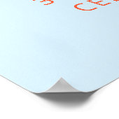 Bold Typography Blue Orange 30th Birthday Welcome Poster (Ecke)