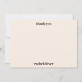 Bold Typography Brown Cream Cute Bat Mitzvah Name Dankeskarte (Vorderseite)