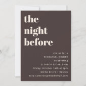 Bold Typography Brown Modern Chic Rehearsal Dinner Einladung (Vorderseite)