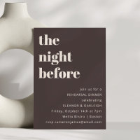 Bold Typography Brown Modern Chic Rehearsal Dinner