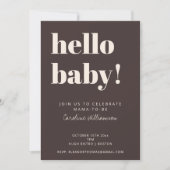 Bold Typography Brown Modern Cute Baby Shower Einladung (Vorderseite)