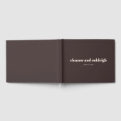Bold Typography Brown Modern Wedding Custom Name Gästebuch (Voll)