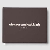 Bold Typography Brown Modern Wedding Custom Name Gästebuch (Vorderseite)