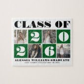 Bold typography Class of 2026 photo collage green Puzzle (Horizontal)